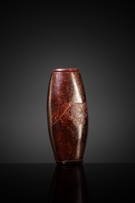 A RARE AND LARGE NEOLITHIC SERPENTINE ‘MASK’ BEAD, LIANGZHU CULTURE