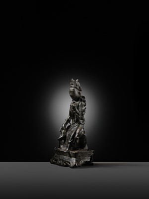 A RARE BRONZE FIGURE OF SAMANTABHADRA RIDING AN ELEPHANT, SONG DYNASTY