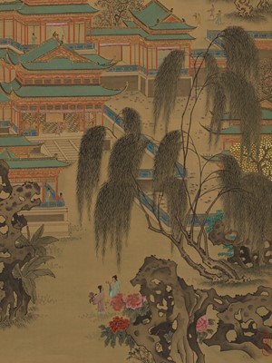 YI LONG: A FINE ‘EPANG PALACE’ SCROLL PAINTING
