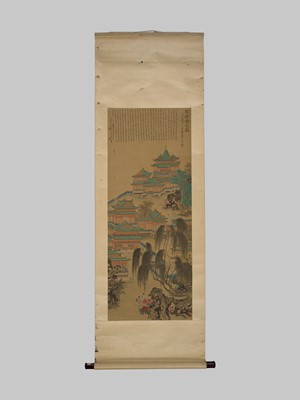 YI LONG: A FINE ‘EPANG PALACE’ SCROLL PAINTING
