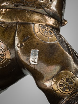 Lot 41 - MIYAO: A PARCEL-GILT BRONZE FIGURE OF AN ARCHER