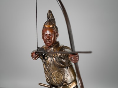 Lot 41 - MIYAO: A PARCEL-GILT BRONZE FIGURE OF AN ARCHER