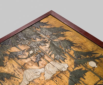 Lot 265 - A PAIR OF LARGE RINPA SCHOOL ‘POPPIES’ FUSUMA (SLIDING DOOR) PANELS, EX-COLLECTION WILLIAM GLADSTONE, FORMER BRITISH PRIME MINISTER