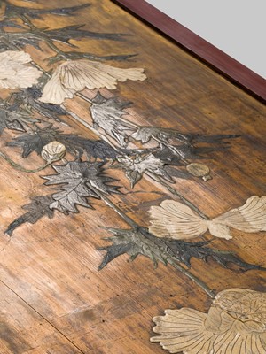 Lot 265 - A PAIR OF LARGE RINPA SCHOOL ‘POPPIES’ FUSUMA (SLIDING DOOR) PANELS, EX-COLLECTION WILLIAM GLADSTONE, FORMER BRITISH PRIME MINISTER
