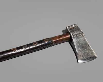 A STEEL AND WOOD AX, RAJASTHAN, 18TH – 19TH CENTURY