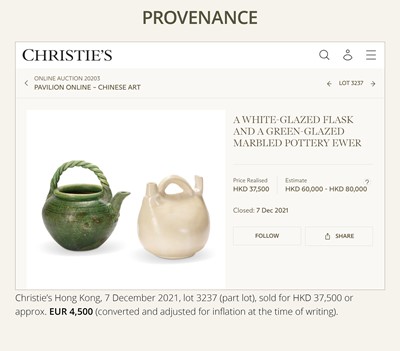 A WHITE-GLAZED BAG-SHAPED FLASK, LATE TANG DYNASTY