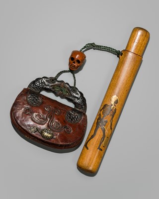 Lot 400 - A SUPERB LACQUERED ‘SKELETON’ SAGEMONO SET