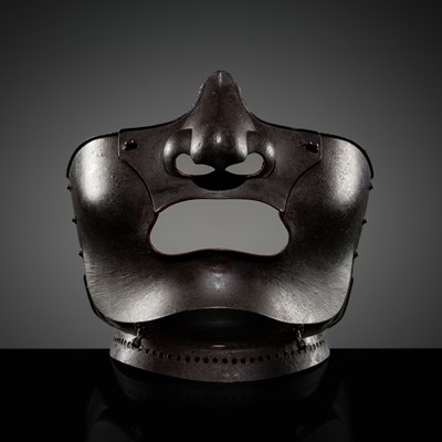 Lot 105 - UNKAI MITSUHISA: AN UNKAI SCHOOL IRON MENPO (FACE MASK)