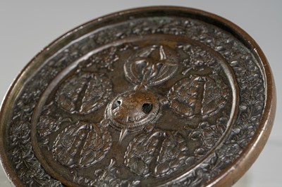 A BRONZE ‘GINGER CRESTS AND CRANES’ MIRROR
