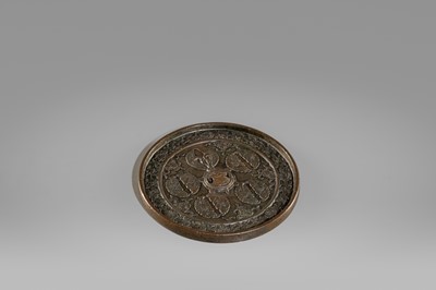 A BRONZE ‘GINGER CRESTS AND CRANES’ MIRROR