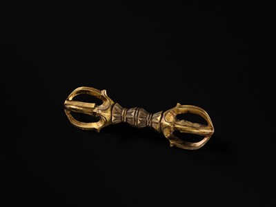 THREE GILT BRONZE BUDDHIST RITUAL OBJECTS: KATSUMA, RINPO, AND KONGO, KAMAKURA PERIOD