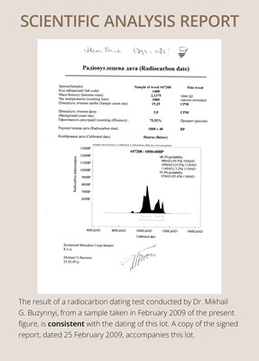 Lot 163 - A LARGE AND EARLY POLYCHROME-LACQUERED WOOD FIGURE OF A PRIEST, KAMAKURA PERIOD, THE DATING CONFIRMED BY A C14 TEST