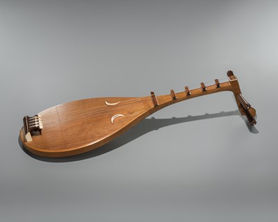 Lot 75 - A JAPANESE BIWA, TRADITIONAL LUTE INSTRUMENT