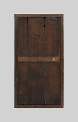 A PAINTED WOOD DOOR DEPICTING A DUTCHMAN