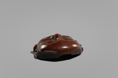 A WOOD MASK DEPICTING HOTEI