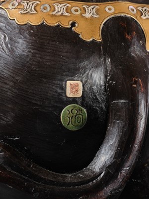 Lot 259 - OGAWA HARITSU: AN IMPORTANT AND LARGE INLAID LACQUER ‘ELEPHANT’ KORO (INCENSE BURNER)