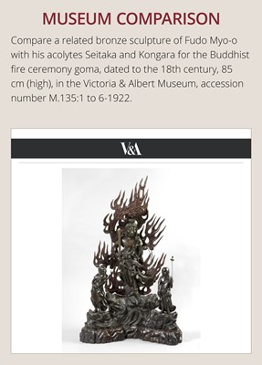 A LACQUERED WOOD FIGURE WITH A TRIAD OF KANNON BOSATSU AND ACOLYTES