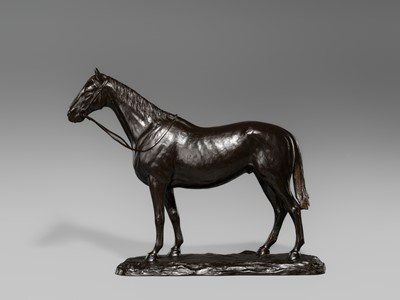 Lot 3 - HOZAN: A PORTRAIT BRONZE OKIMONO OF A HORSE