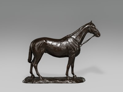 Lot 3 - HOZAN: A PORTRAIT BRONZE OKIMONO OF A HORSE