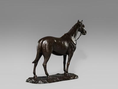 Lot 3 - HOZAN: A PORTRAIT BRONZE OKIMONO OF A HORSE