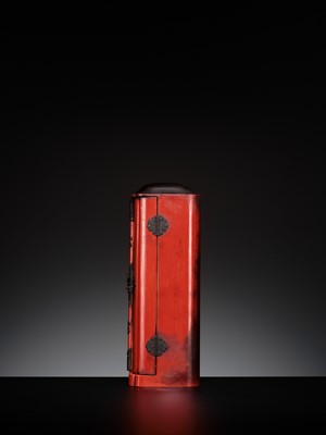 A GILT-LACQUERED WOOD ZUSHI (PORTABLE SHRINE) HOUSING KISHIMOJIN WITH HER CHILD, LATE EDO PERIOD