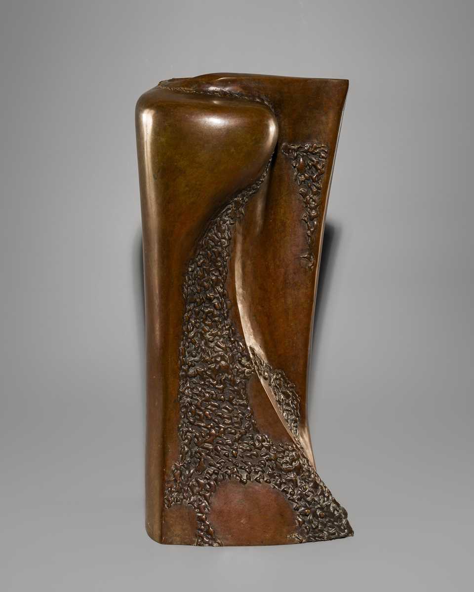 KIN: A LARGE AND ABSTRACT BRONZE VASE