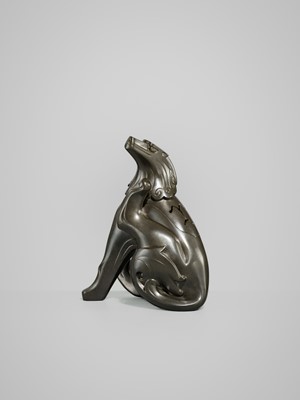 Lot 46 - HASUDA SHUGORO: A SHIBUICHI ‘SHISHI’ KORO (INCENSE BURNER)