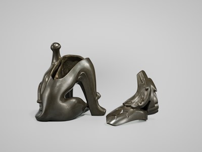 Lot 46 - HASUDA SHUGORO: A SHIBUICHI ‘SHISHI’ KORO (INCENSE BURNER)