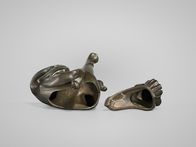 Lot 46 - HASUDA SHUGORO: A SHIBUICHI ‘SHISHI’ KORO (INCENSE BURNER)