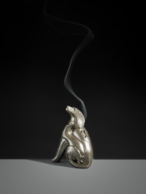 Lot 46 - HASUDA SHUGORO: A SHIBUICHI ‘SHISHI’ KORO (INCENSE BURNER)