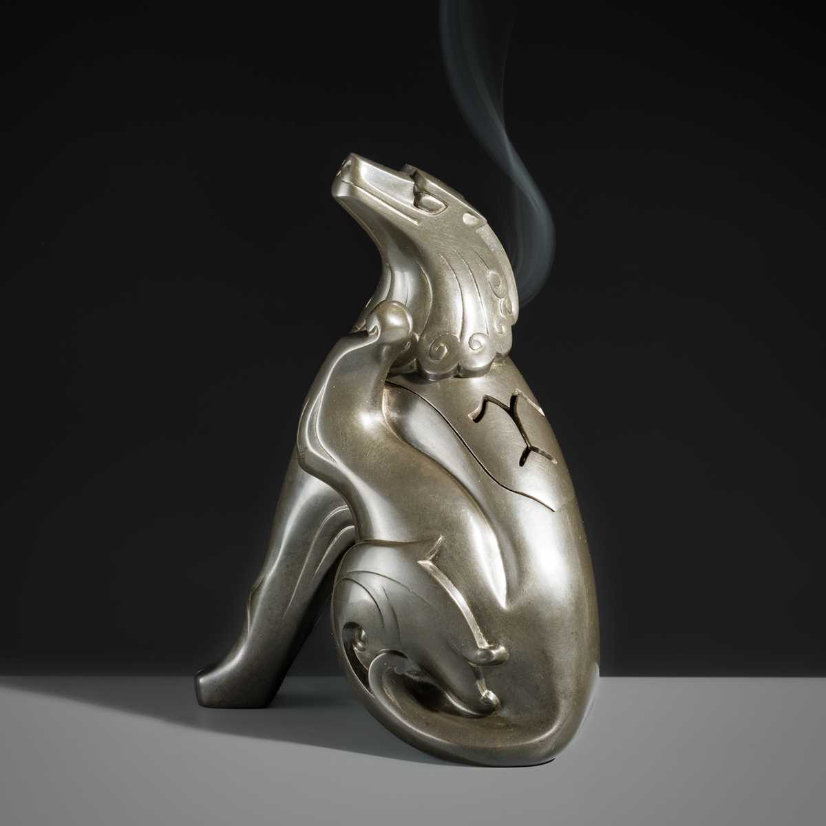 Lot 46 - HASUDA SHUGORO: A SHIBUICHI ‘SHISHI’ KORO (INCENSE BURNER)