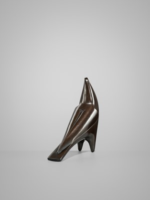 Lot 47 - SAEGUSA SOUTAROU: A BRONZE OKIMONO OF A TURTLE DOVE