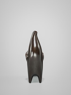 Lot 47 - SAEGUSA SOUTAROU: A BRONZE OKIMONO OF A TURTLE DOVE