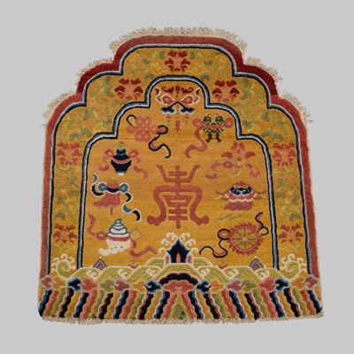 Lot 277 - A RARE NINGXIA WOOL ‘SHOU’ THRONE COVER, 19TH CENTURY