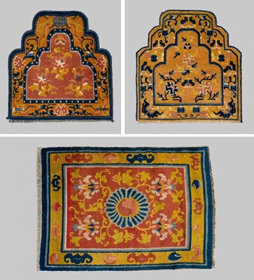 Lot 801 - A LOT WITH THREE NINGXIA WOOL COVERS, QING DYNASTY