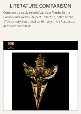 Lot 109 - A RARE PARCEL-GILT COPPER VAJRAKILA PHURBA, 17TH CENTURY