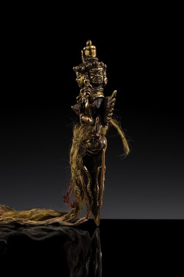 Lot 109 - A RARE PARCEL-GILT COPPER VAJRAKILA PHURBA, 17TH CENTURY