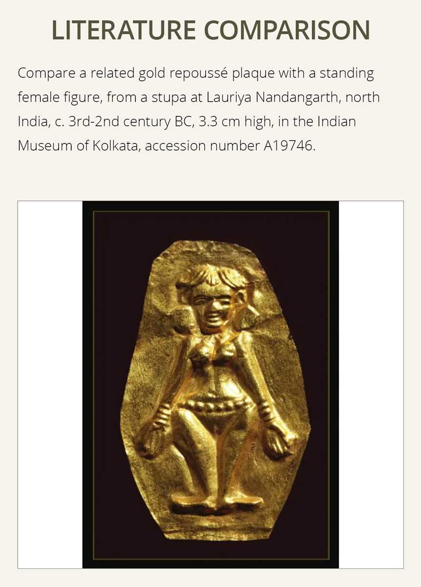 Lot 284 - A RARE GOLD REPOUSSÉ PLAQUE OF