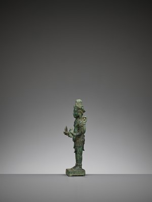 Lot 716 - A KHMER BRONZE FIGURE OF AVALOKITESHVARA, ANGKOR PERIOD