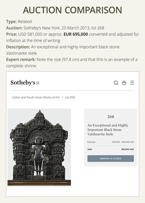 Lot 18 - A BLACK STONE ARCH FROM THE PRABHATORANA OF A VISHNU STELE, GAHADAVALA DYNASTY, INDIA, 11TH-12TH CENTURY