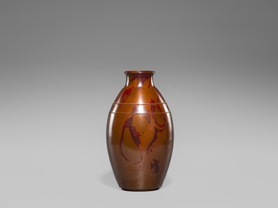Lot 1547 - MASAHARU TAKENAKA: A FINE BRONZE FLOWER VASE
