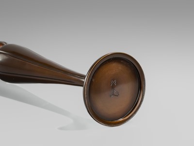 Lot 1545 - NORIO ASANO: A SLENDER BRONZE SINGLE FLOWER VASE