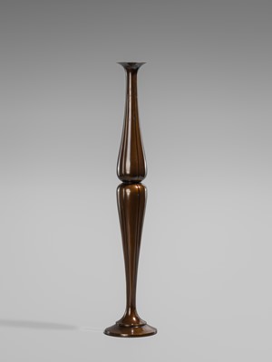 Lot 1545 - NORIO ASANO: A SLENDER BRONZE SINGLE FLOWER VASE