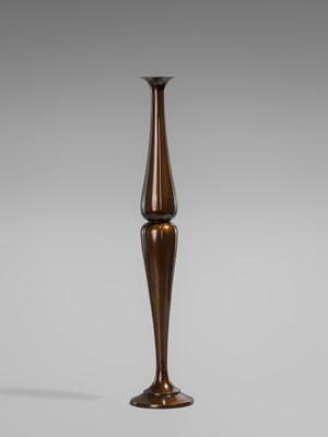 Lot 1545 - NORIO ASANO: A SLENDER BRONZE SINGLE FLOWER VASE
