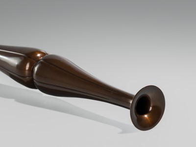Lot 1545 - NORIO ASANO: A SLENDER BRONZE SINGLE FLOWER VASE
