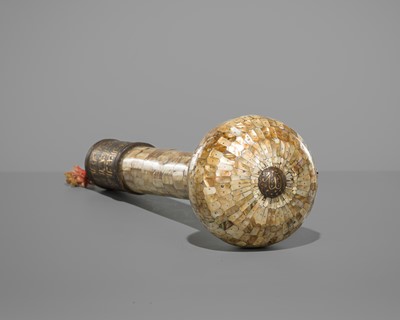Lot 1463 - A MOTHER-OF-PEARL CEREMONIAL MACE, GADDHA, 18TH-19TH CENTURY
