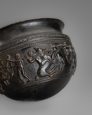 A BRONZE BOWL WITH HUNTING SCENES, INDO-GREEK STYLE
