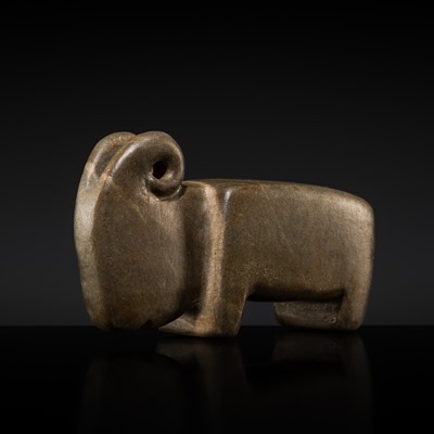 Lot 485 - AN EXCEEDINGLY RARE STONE IBEX IDOL, PRE-HOPI CULTURE, ANCESTRAL PUEBLOAN PERIOD