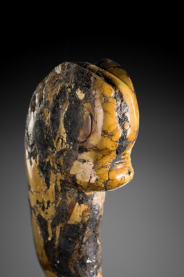 A RARE AND LARGE TURQUOISE MATRIX ‘PIG DRAGON’ PENDANT, ZHULONG, LATE NEOLITHIC PERIOD, HONGSHAN CULTURE