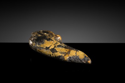 A RARE AND LARGE TURQUOISE MATRIX ‘PIG DRAGON’ PENDANT, ZHULONG, LATE NEOLITHIC PERIOD, HONGSHAN CULTURE